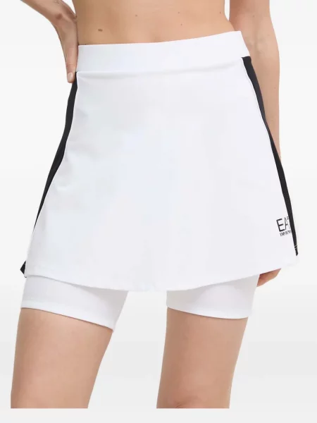 Fusta mini Ea7 Emporio Armani alb