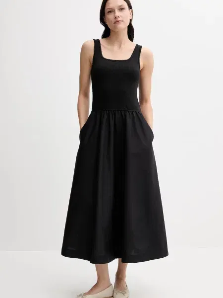 Maksi haljina Tommy Hilfiger crna