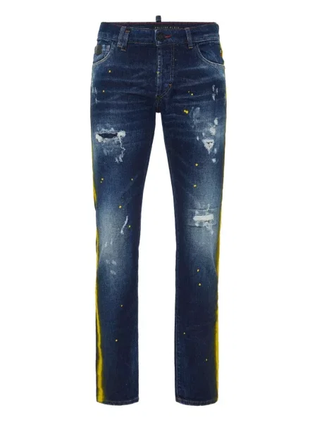 Pruhované džíny Philipp Plein modré