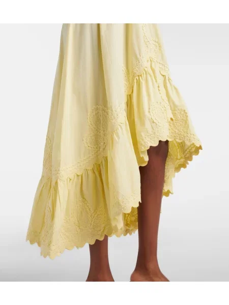 Rochie midi Juliet Dunn cu broderie galben