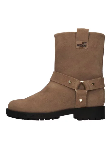 Botki Love Moschino zamszowe brązowe