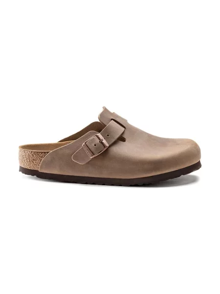 Birkenstock papuci din piele Boston SFB bărbați maro