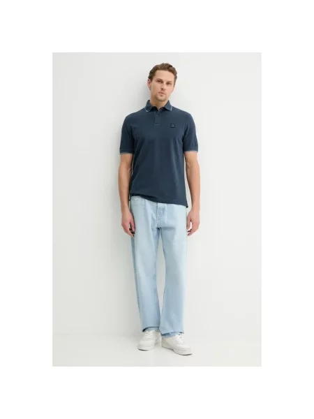 Marc O'polo Koszulka Polo Z Pikowanym Wzorem blau niebieska