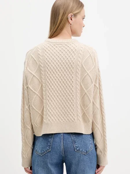 Светр із додаванням вовни Guess Jeans легкий бежевий