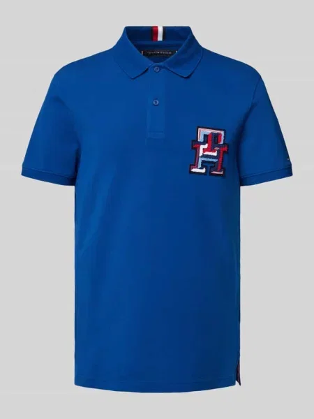 Koszulka polo o kroju regular fit z naszywką z logo Tommy Hilfiger niebieskie