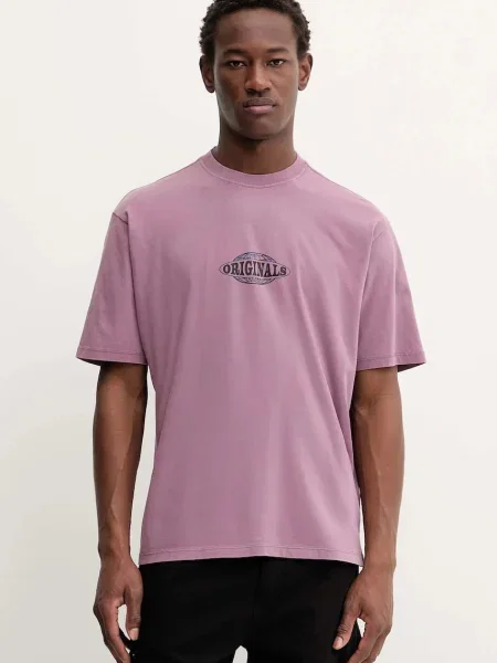 Тениска Guess Originals с принт бордо