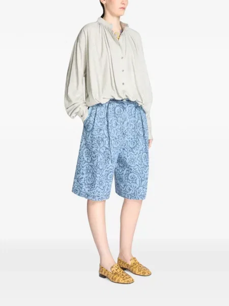 Препасан дънкови шорти Dries Van Noten синьо