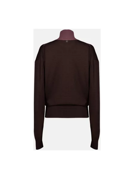 Sweter Rabanne wełniany brązowy