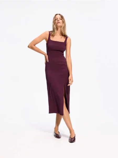 Reserved Rochie cu conținut ridicat de violet-închis violet