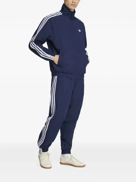 Geacă Adidas cu dungi alergare albastru