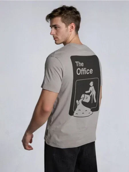 Sinsay tričko s krátkým rukávem The Office šedá