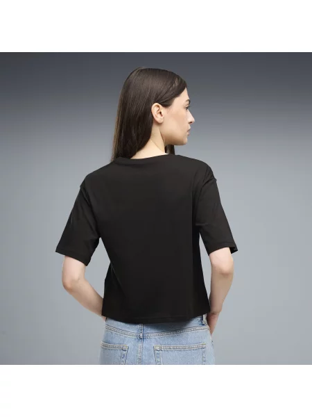 PUMA luźna koszulka z logo ESS Cropped Odzież XL czarny