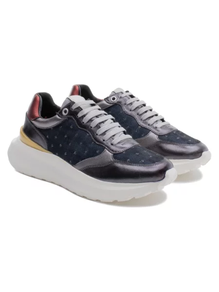 Sneakersy Ambitious skórzane chunky niebieskie