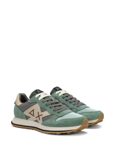 Szarvasbőr sneaker Sun68 autogrammal zöld