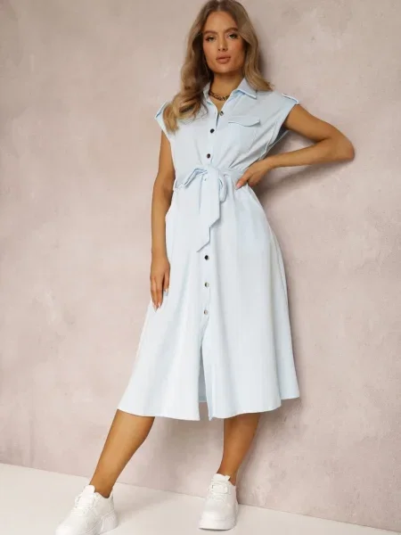 Rochie Cămașă Bleumarin Eiditrite albastru