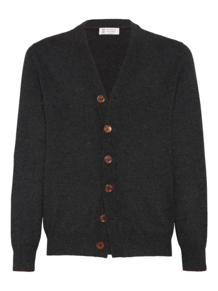 Cardigan Brunello Cucinelli din cașmir gri