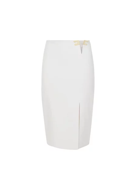 Spódnica midi Elisabetta Franchi do kolan biała