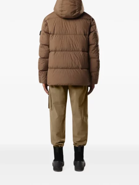 Pūkinė striukė Stone Island akmenys ruda