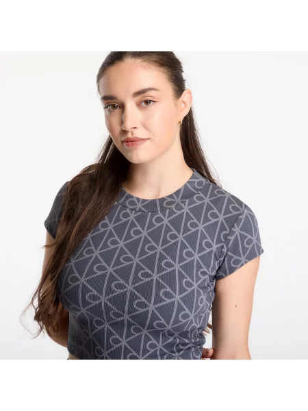 Calvin Klein Jeans crop top z elastanom siva
