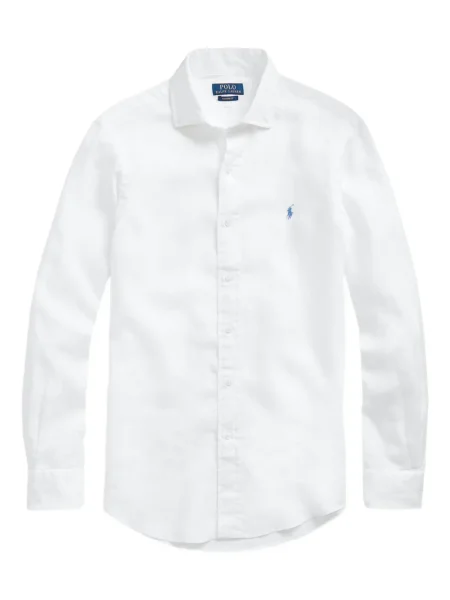 Πλεκτή μακρύς φόρεμα σε στυλ πουκάμισου Polo Ralph Lauren με halter λαιμόκοψη λευκό