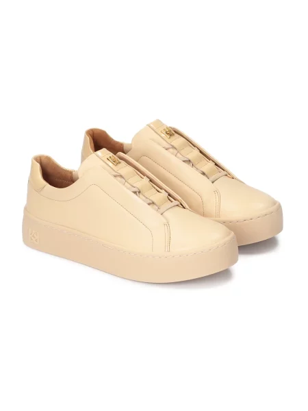 Sneakersy Kazar skórzane beżowe