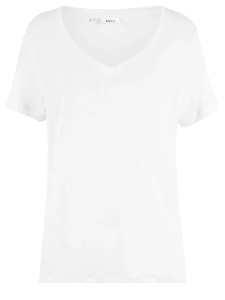 T-shirt z czystego lnu biała