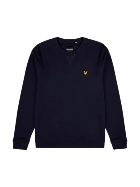 Sweter Lyle & Scott z okrągłym dekoltem niebieski