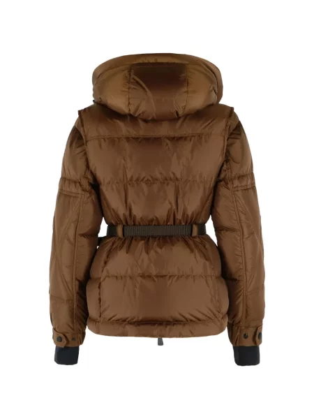 Cu centură geacă Moncler Grenoble cu glugă maro