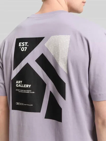 T-shirt o kroju relaxed fit z czystej bawełny Tom Tailor Denim