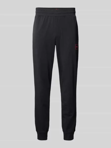 Spodnie dresowe o kroju slim fit z naszywką z logo model ‘Laze’ Hugo czarny