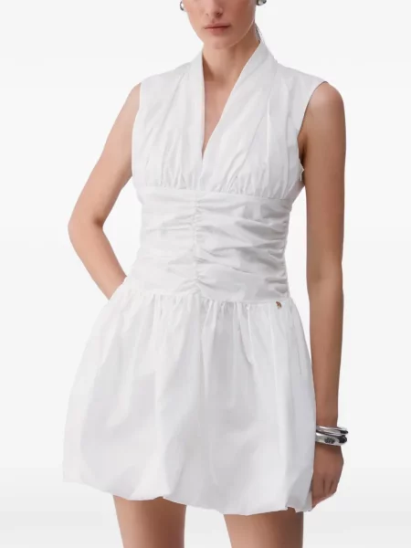 Rochie mini Liu Jo cu decolteu în V de costum alb