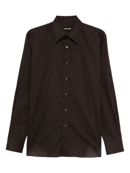 Риза Tom Ford на точки кафяво