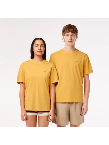 Lacoste Koszulka Natural Dyed Jersey żółta