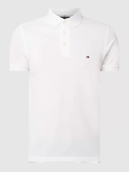 Koszulka polo o kroju slim fit z dodatkiem streczu Tommy Hilfiger różowe