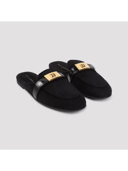 Klapki mules Dolce And Gabbana skórzane czarne