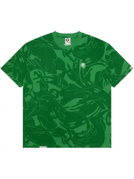 Tricou Aape By A Bathing Ape cu imagine cu model camuflaj verde