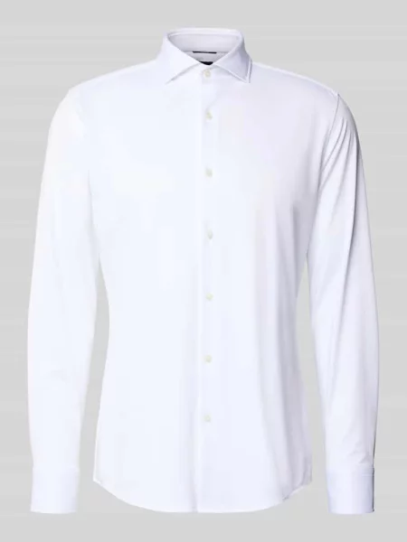 Koszula biznesowa w kroju slim fit z oddychającego materiału model P-HANK-SPREAD' Boss biała