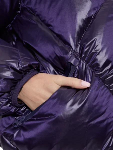 Geacă cu puf Lacoste cu glugă violet