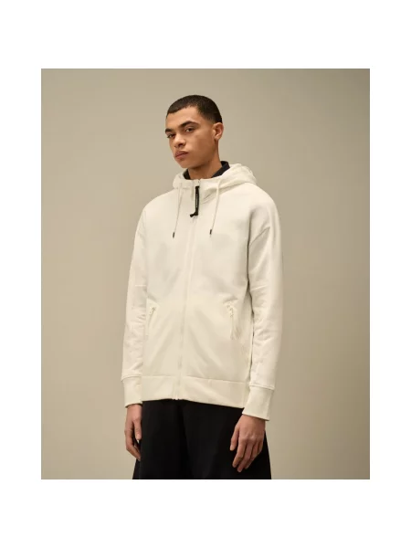 Bluza z kapturem C.p. Company polarowa z kapturem biała