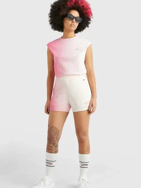 Джинсові шорти Tommy Jeans рожеві