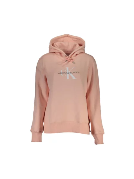 Bluza z kapturem Calvin Klein Jeans różowa
