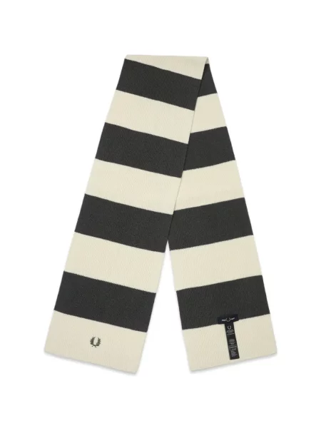 Fular Fred Perry tricotate alb
