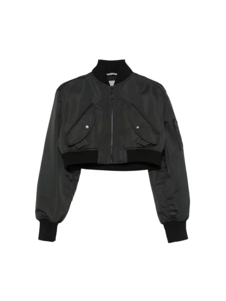 Lniany kurtka bomber Balenciaga czarny