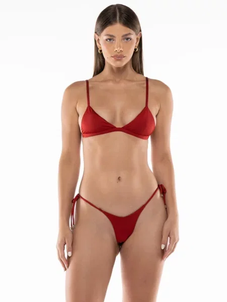 Acuarela Brand Bikini Royale Triangle Bikini Set rubin crvena