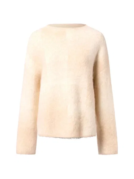 Someday sweter z dzianiny z zawartością alpaki Teonie Kobiety beżowy|biały wzorzysty S beżowy