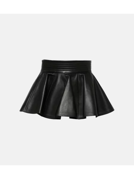 Cu peplum curea Alaïa din piele negru