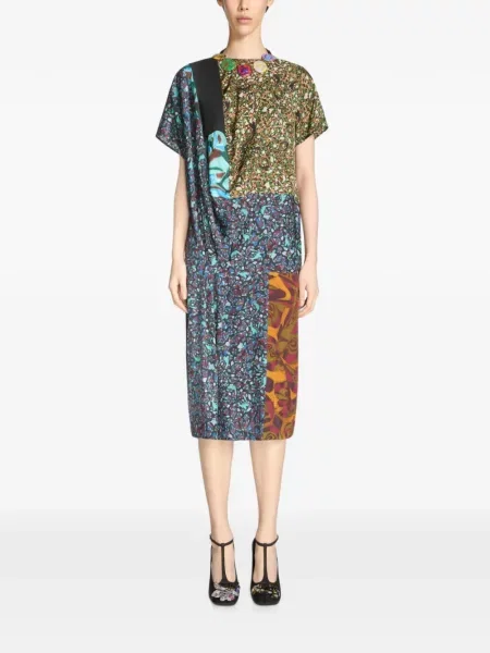 Rochie Dries Van Noten drapată albastru