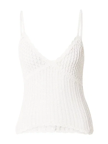 LENI KLUM x ABOUT YOU Top brodat Liv murdar alb