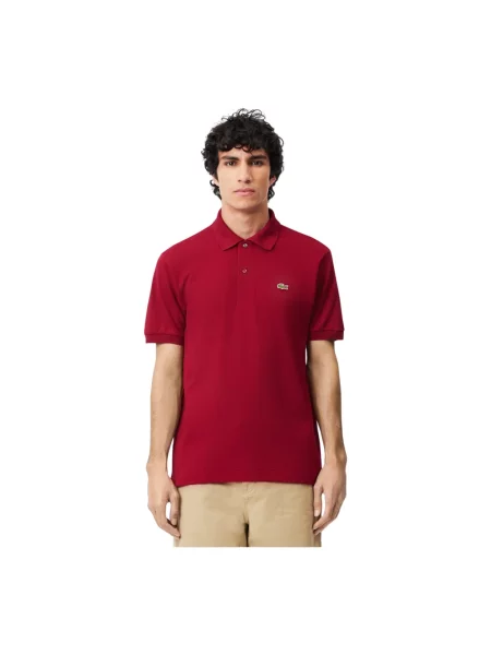Koszulka polo z wyhaftowanym logo Lacoste czerwona