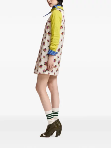 Gėlėta raštuota mini suknelė Essentiel Antwerp balta